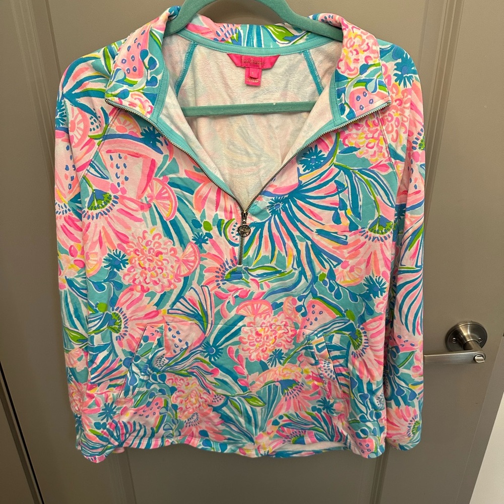 Lilly Pulitzer Quarterzip Large Tropical Punch - Picture 2 of 6